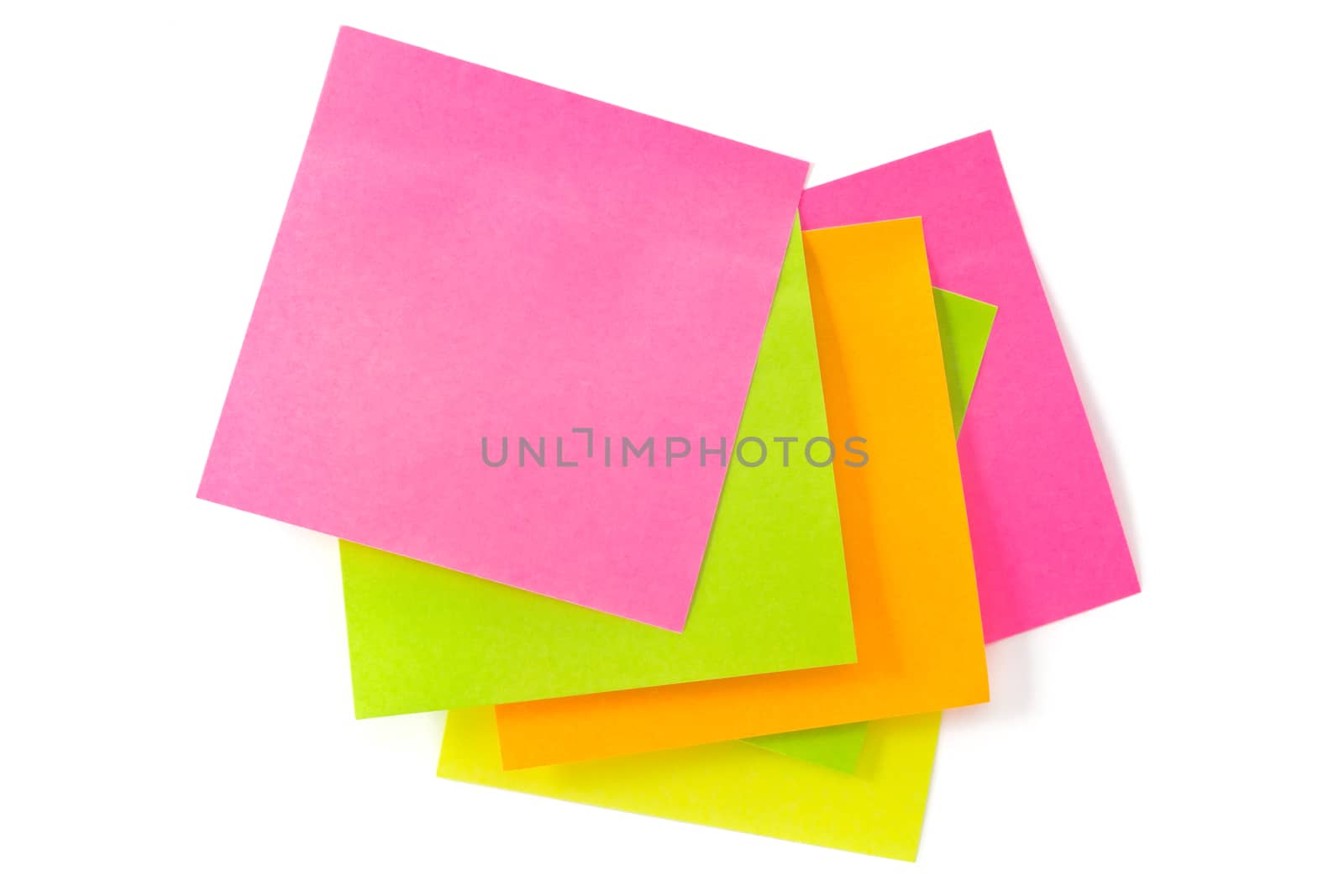 some color adhesive-message on a white background