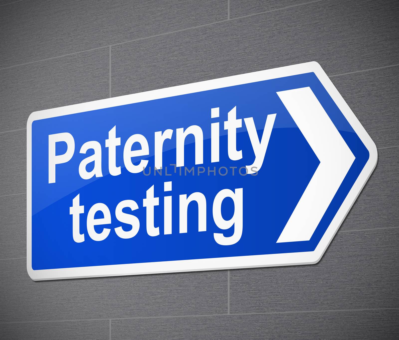 Illustration depicting a sign with a paternity test concept.