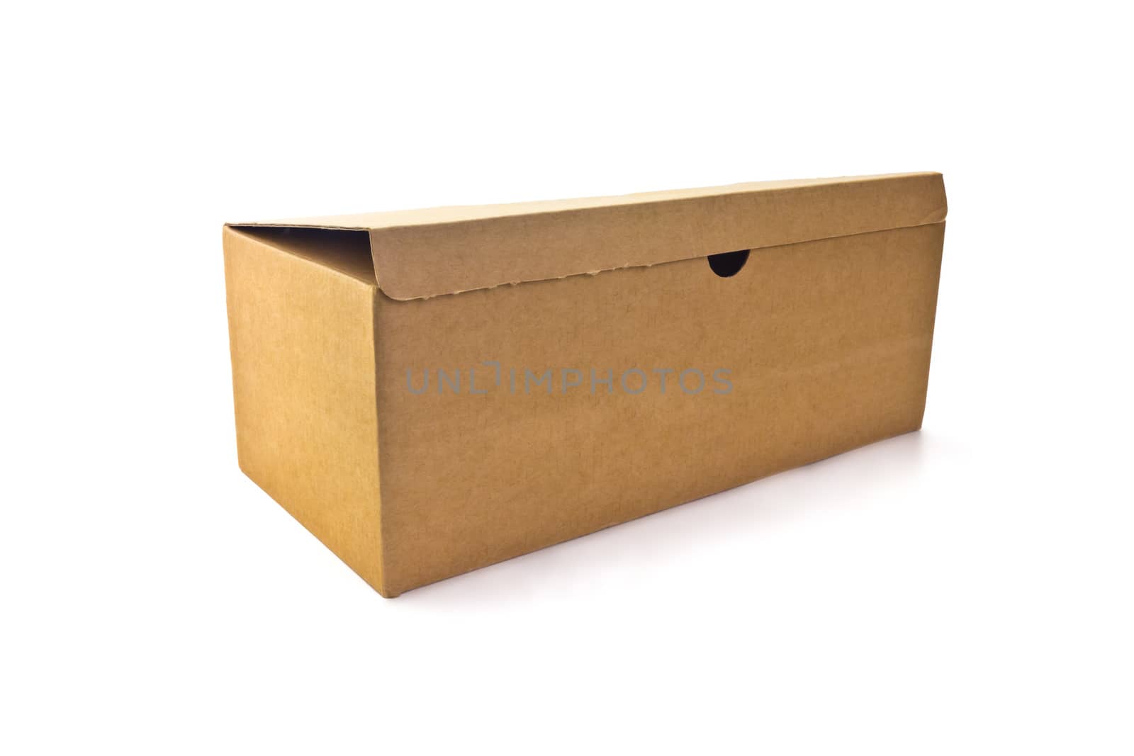 closed carton box on white background