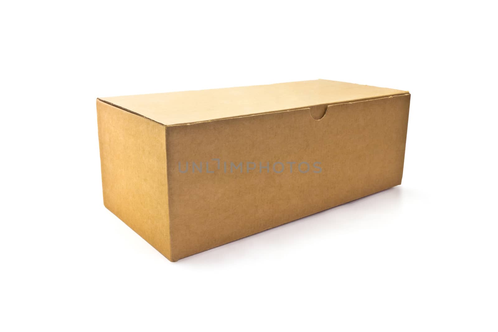 closed carton box on white background