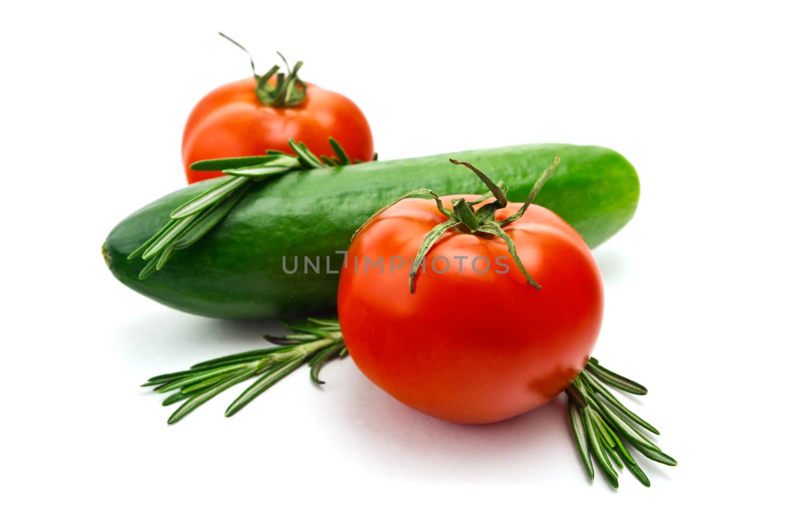 tomatoes and cucumber with rosemary
ripe tomatoes
juicy cucumber
fragrant rosemary
