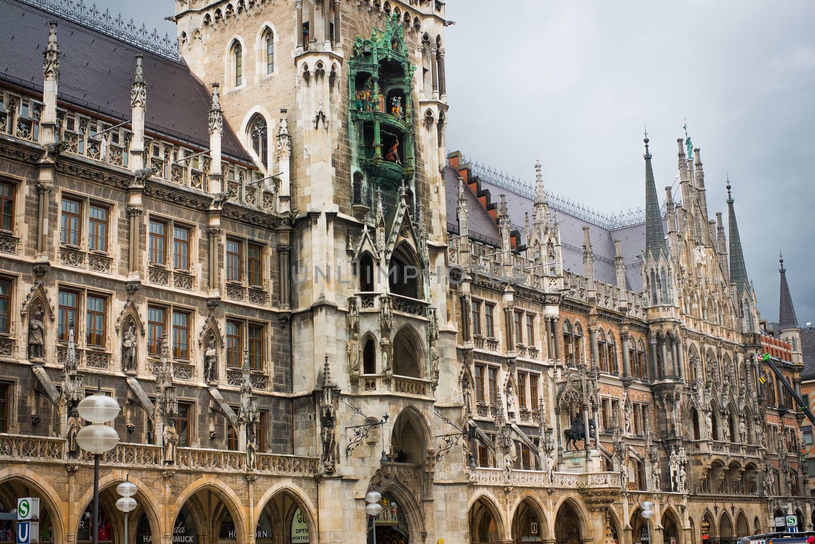 MUNICH, GERMANY - MAY 13: Marienplatz in Munich on may 13, 2014. It has been the city's main square since 1158. Munich is the biggest city of Bavaria with almost 100 million visitors a year.