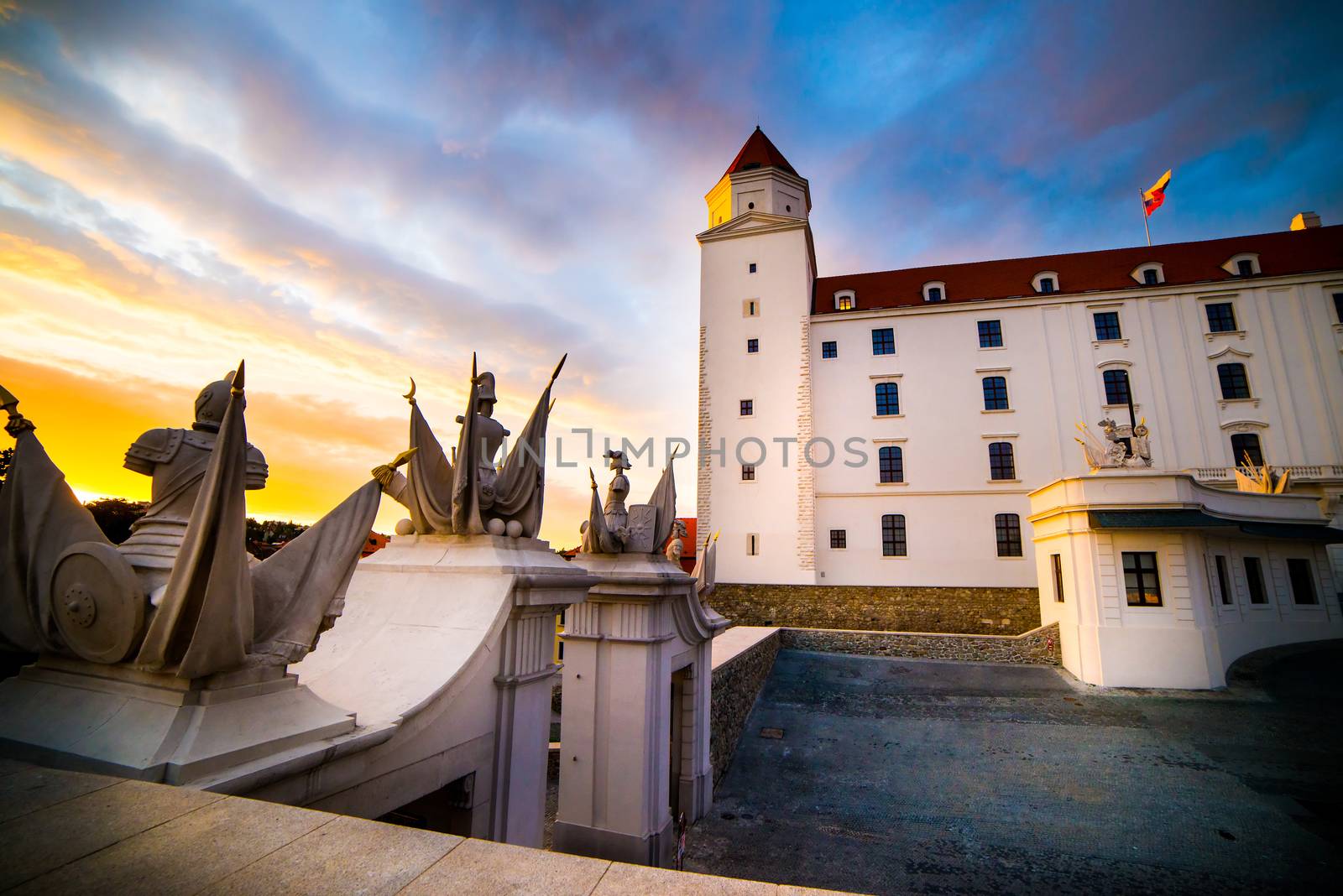 Bratislava Castle in sunset. Slovakia