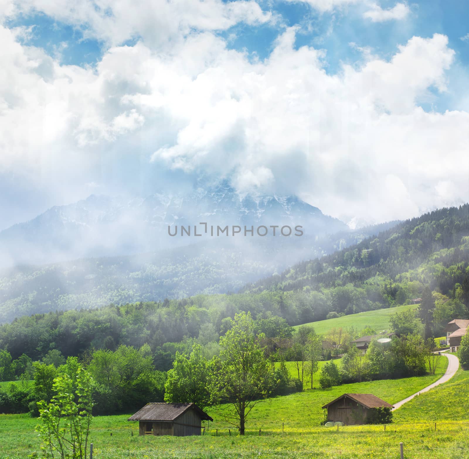 beautiful view of the austrian alps