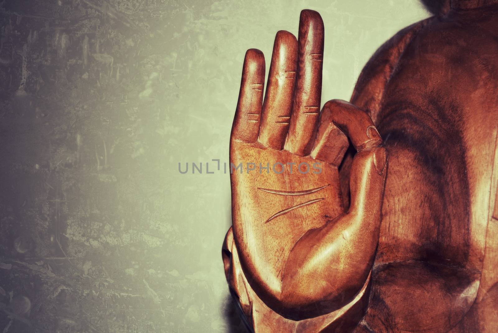 Hands of Buddha statue by pixel