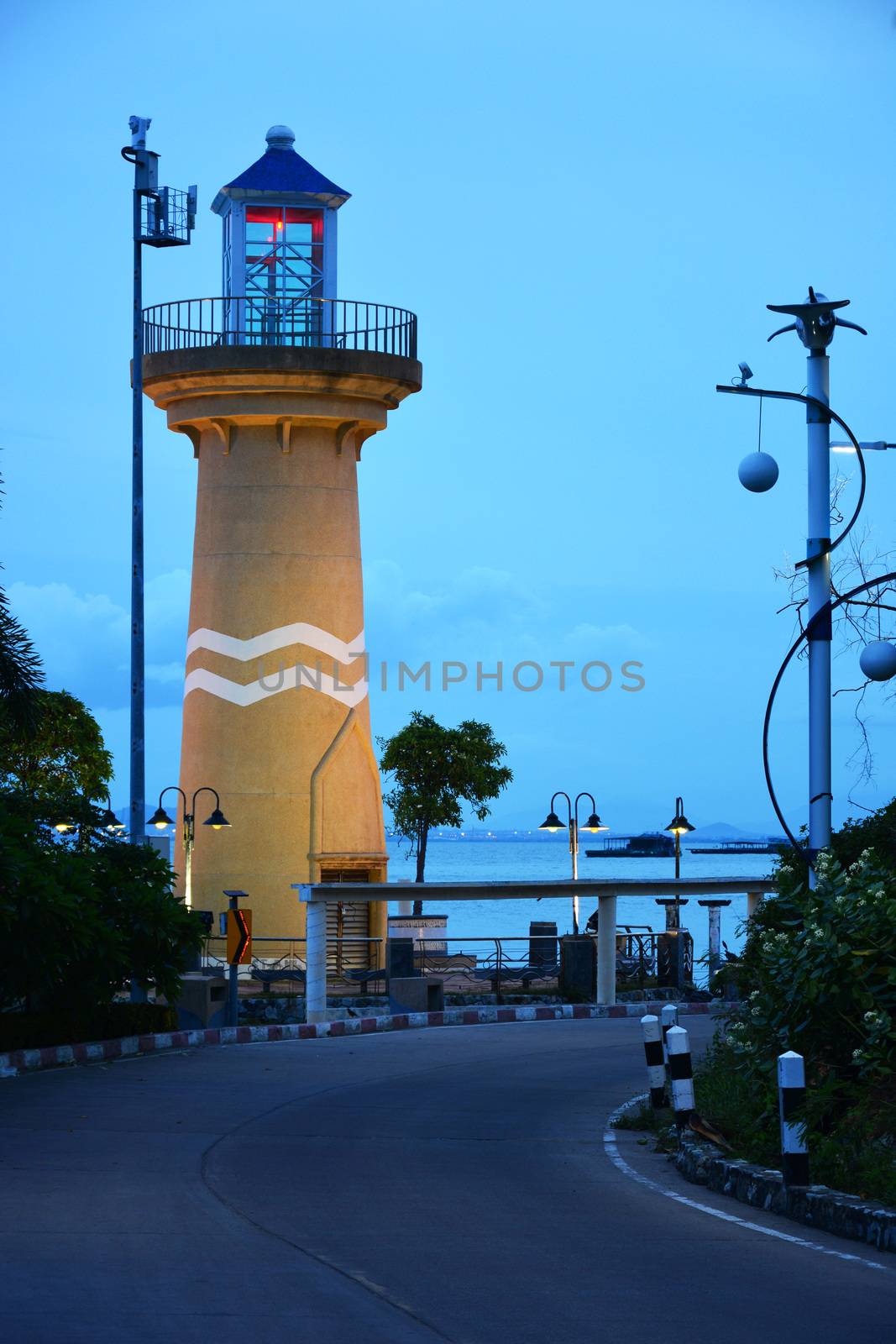 Lighthouse in morning, Pattaya, Thailand by think4photop