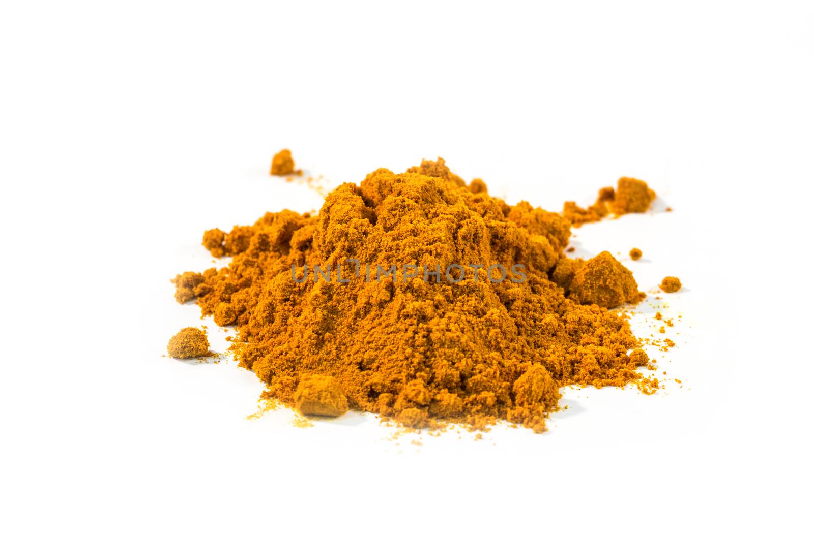 turmeric powder on white background