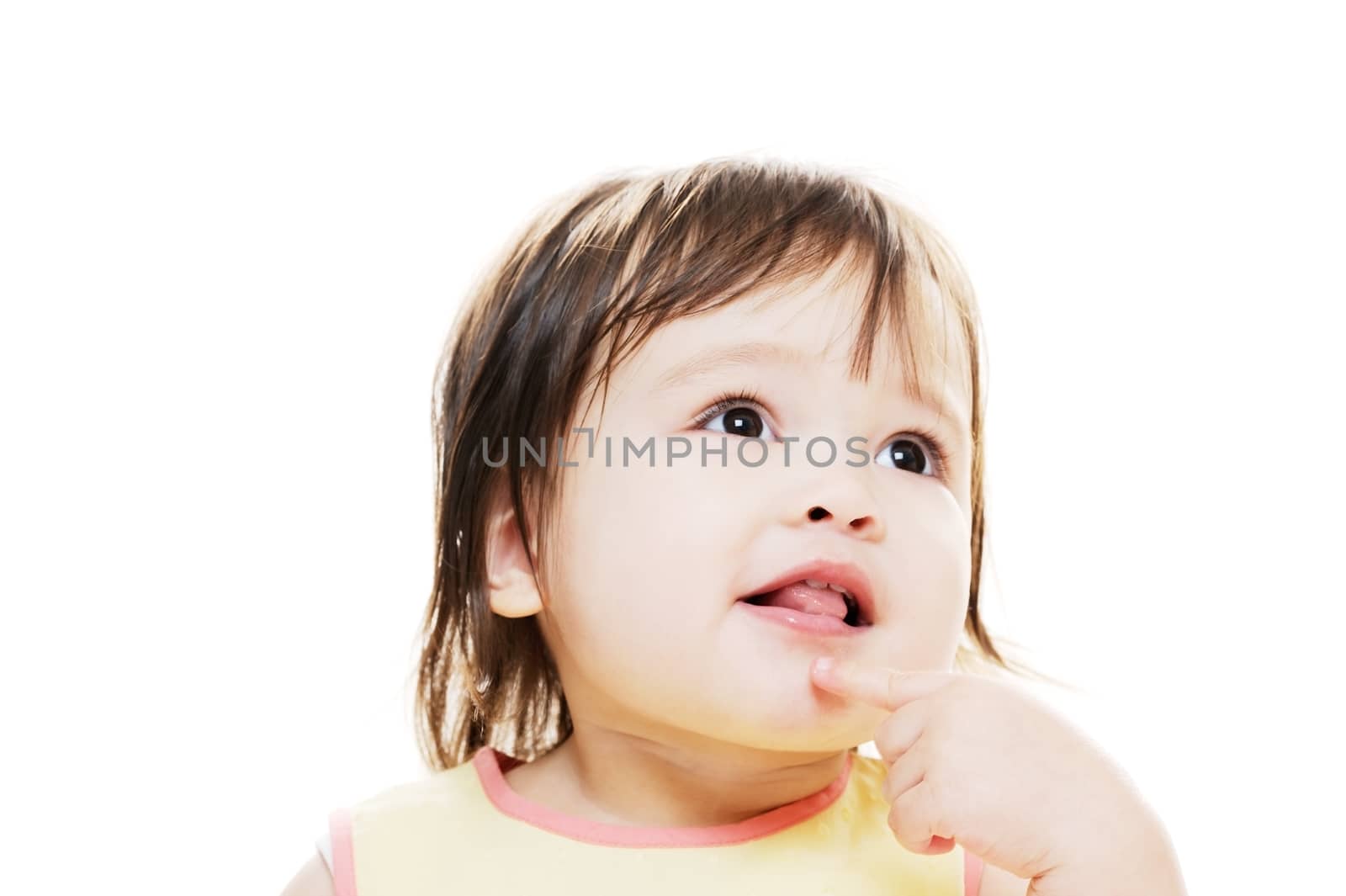 Young mixed race girl looking happy