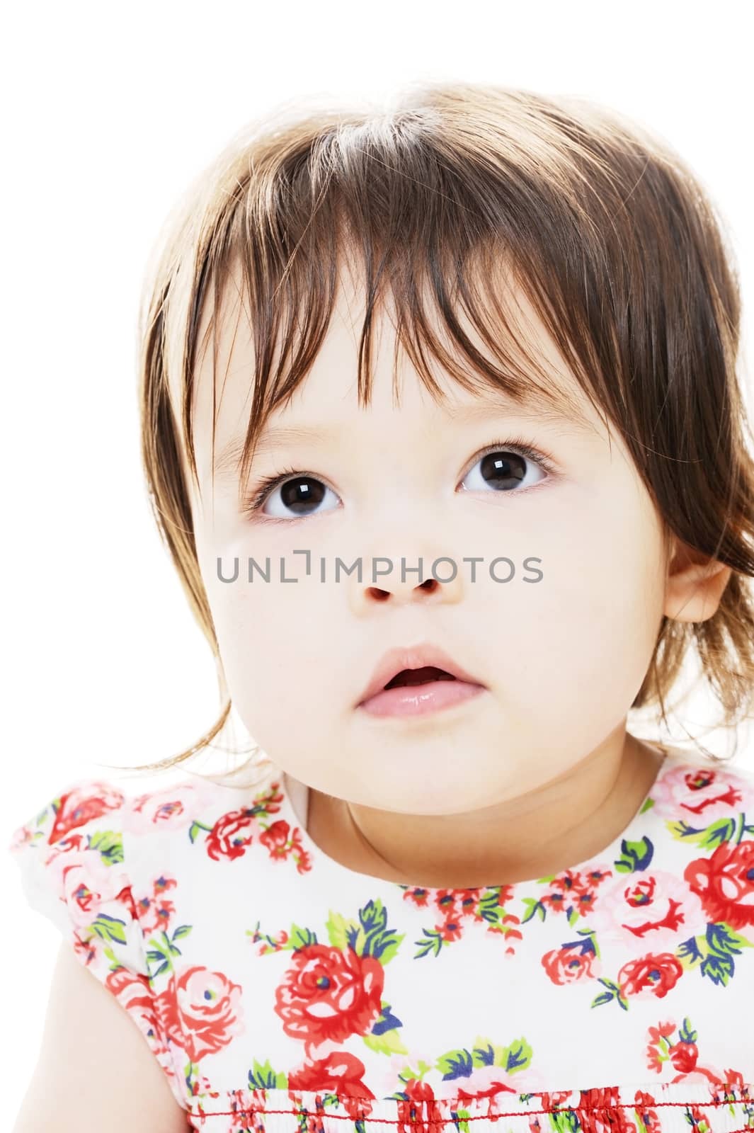 Mixed race little girl closeup portrait