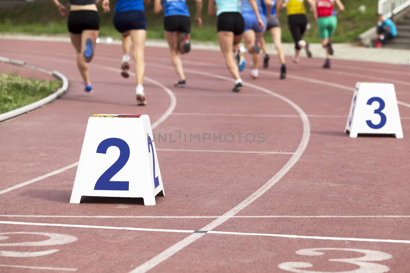 Female runners in a track race