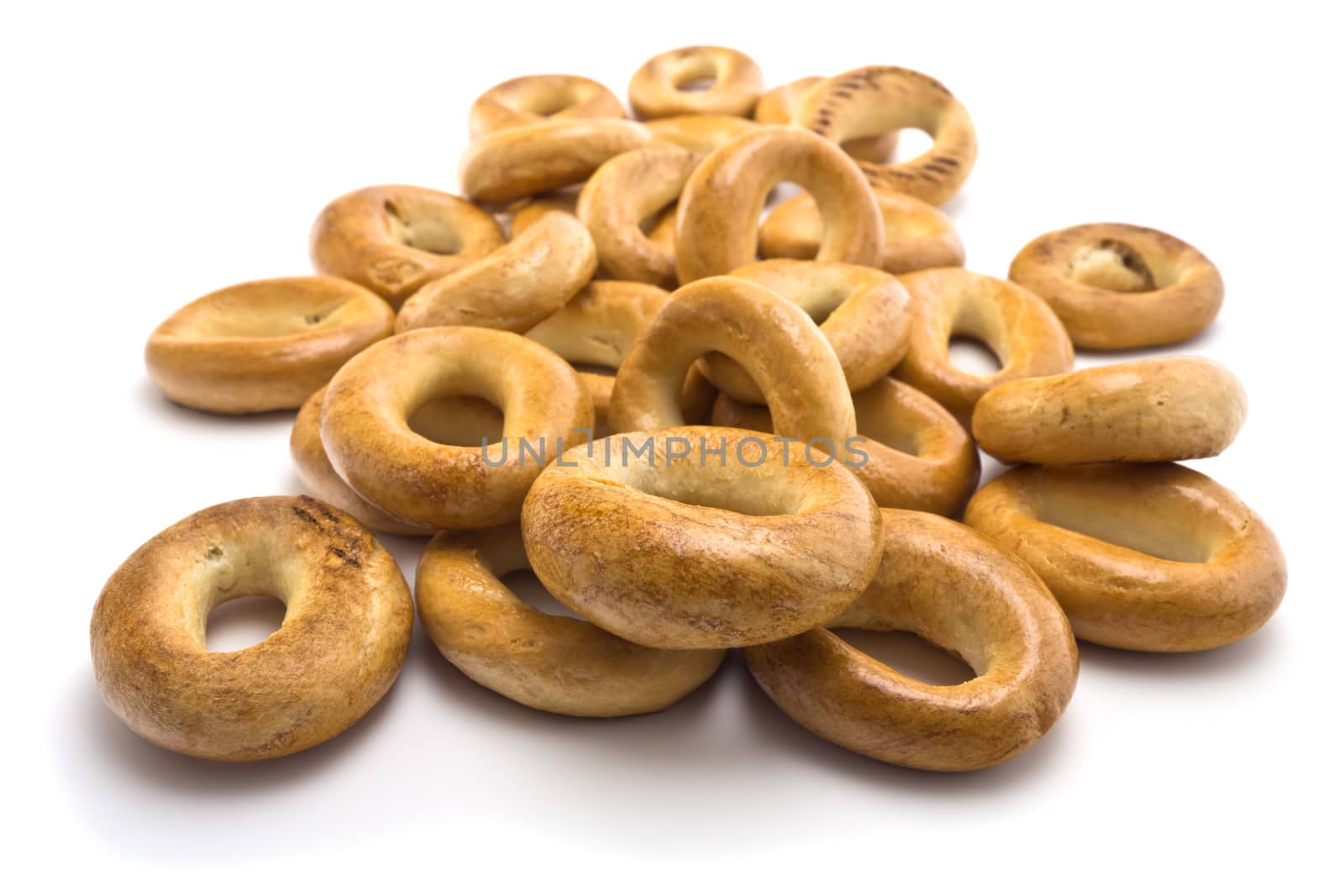 Bagels on a white background