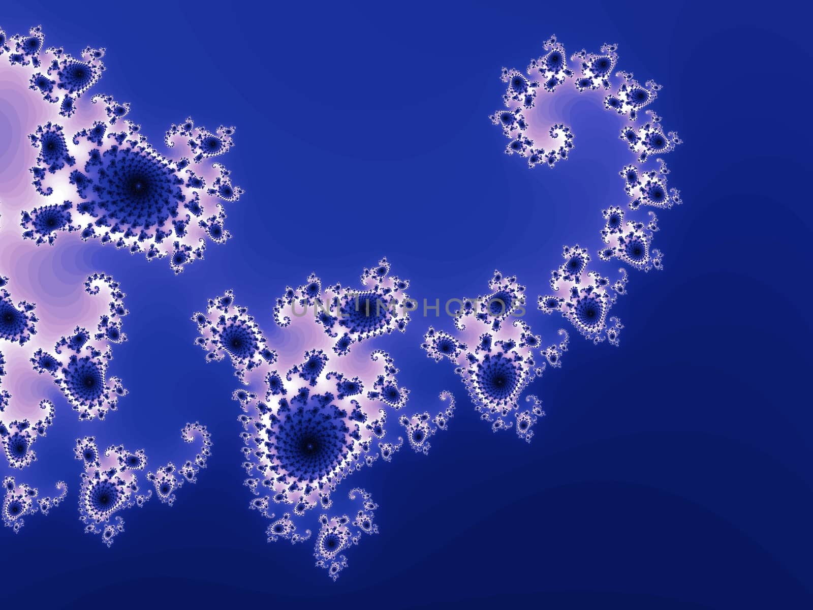 Digital computer graphic - rendering. Patterned fractal spiral for design.