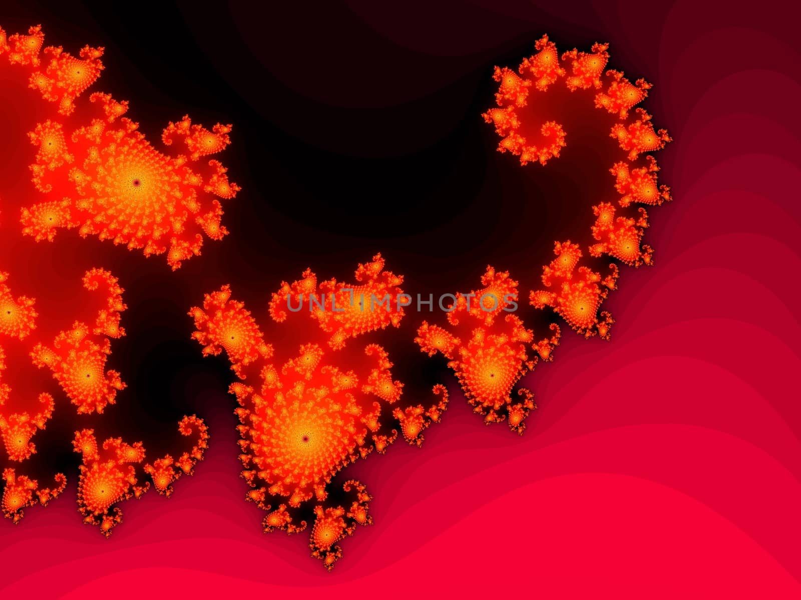 Digital computer graphic - rendering. Patterned fractal spiral for design.