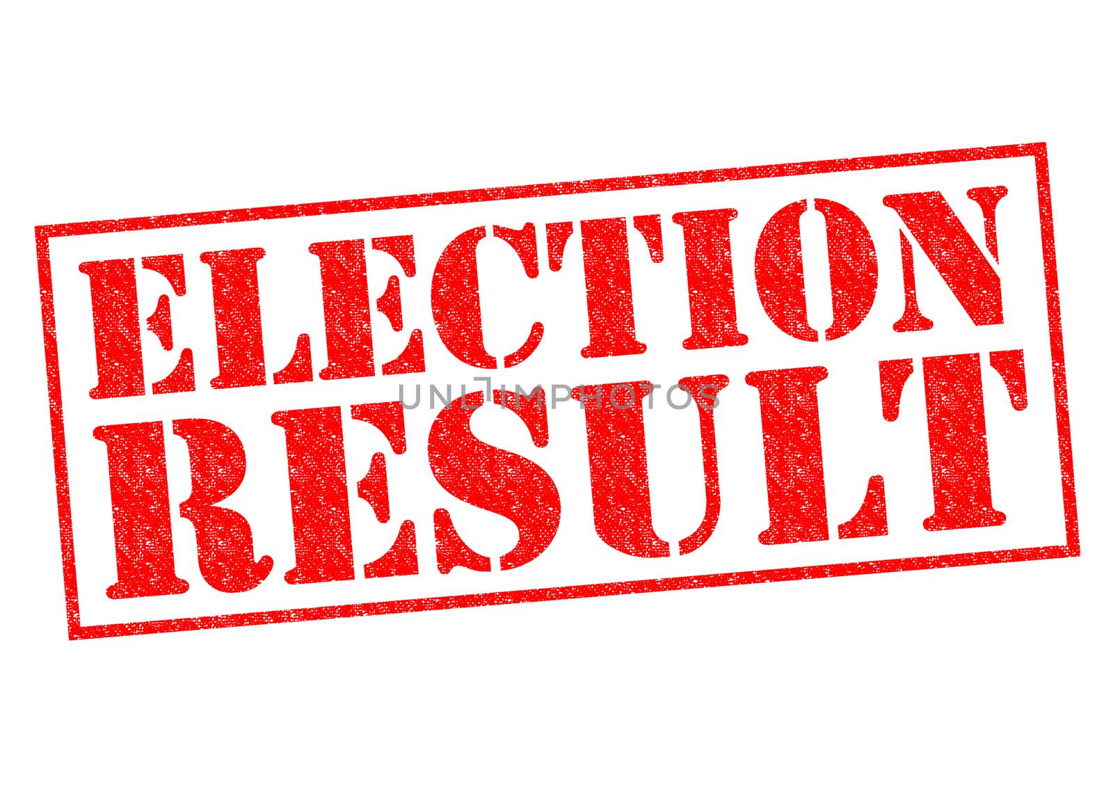 ELECTION RESULT red Rubber Stamp over a white background.