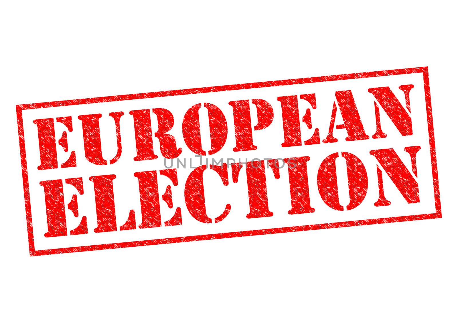 EUROPEAN ELECTION red Rubber Stamp over a white background.