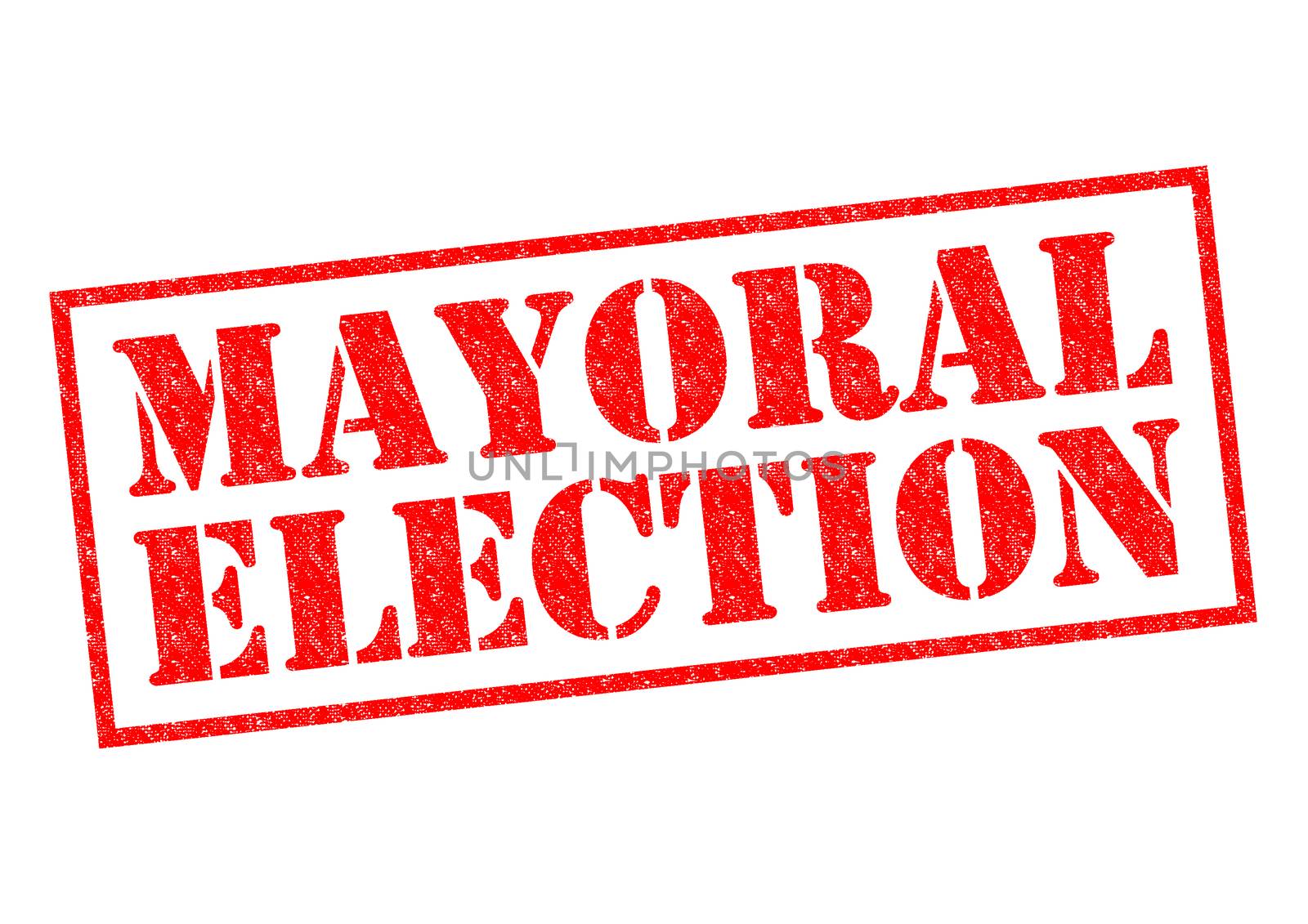 MAYORAL ELECTION red Rubber Stamp over a white background.