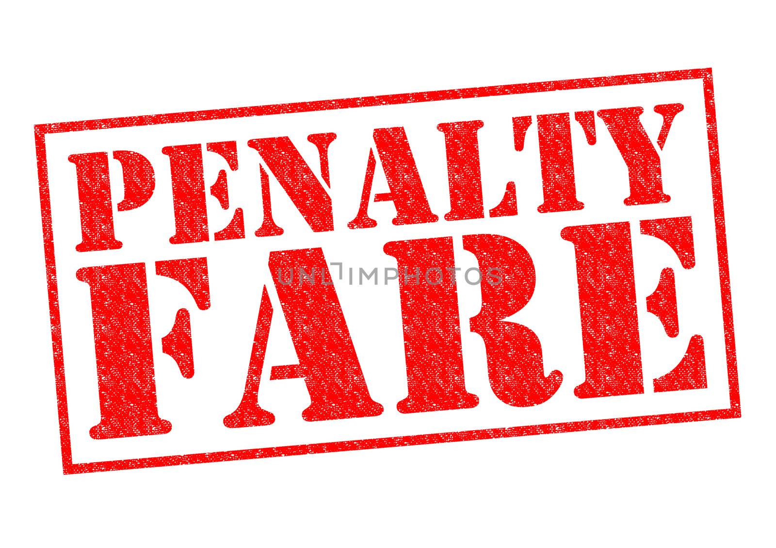 PENALTY FARE red Rubber Stamp over a white background.
