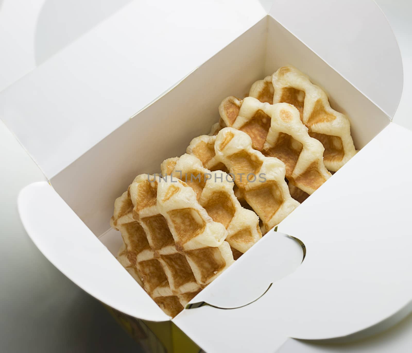 Sweet waffle on white background