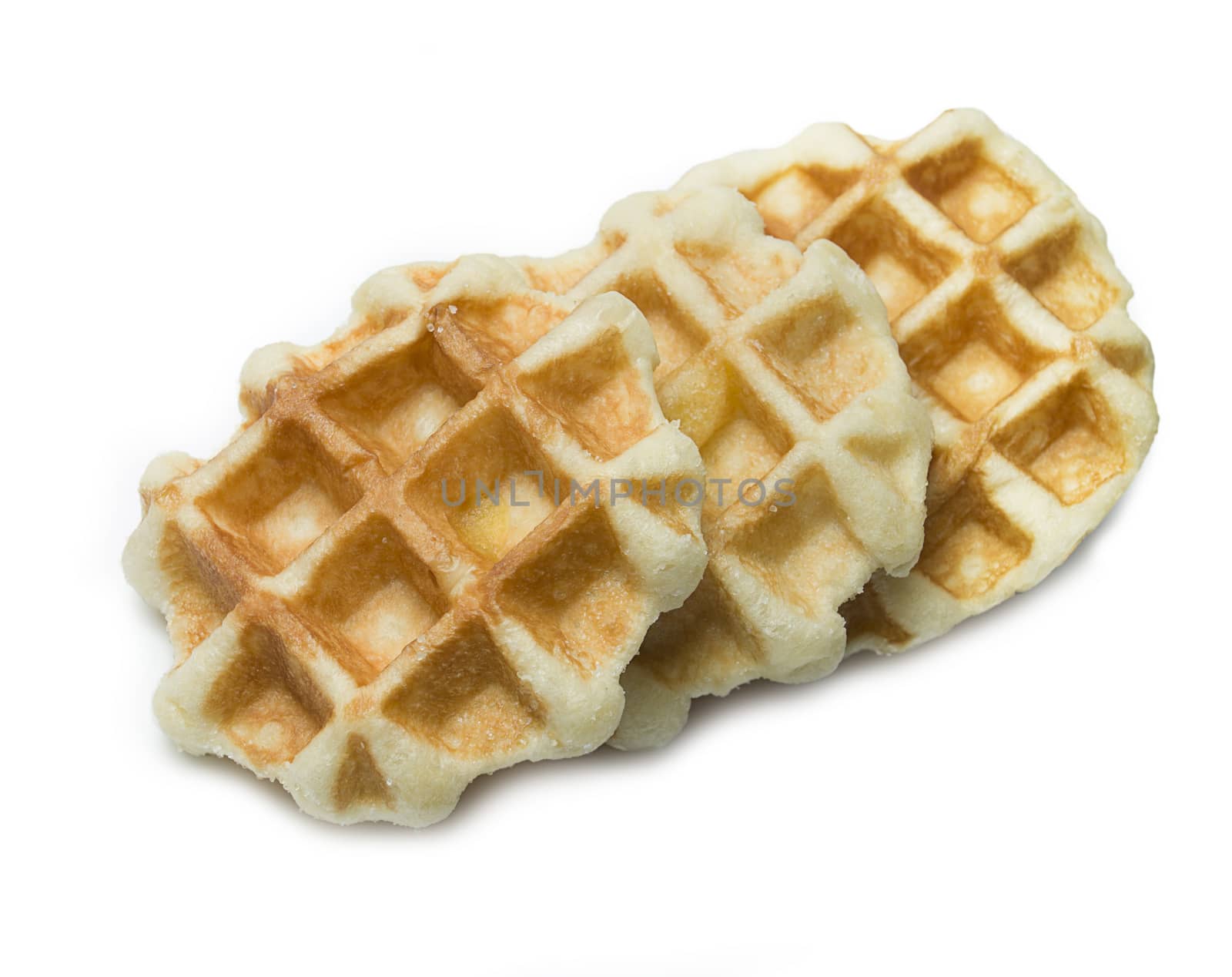 Sweet waffle on white background