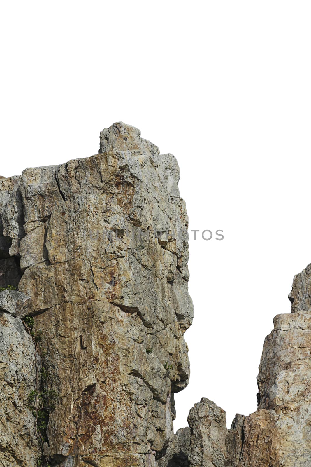 Big stone in nature to isolated with white background