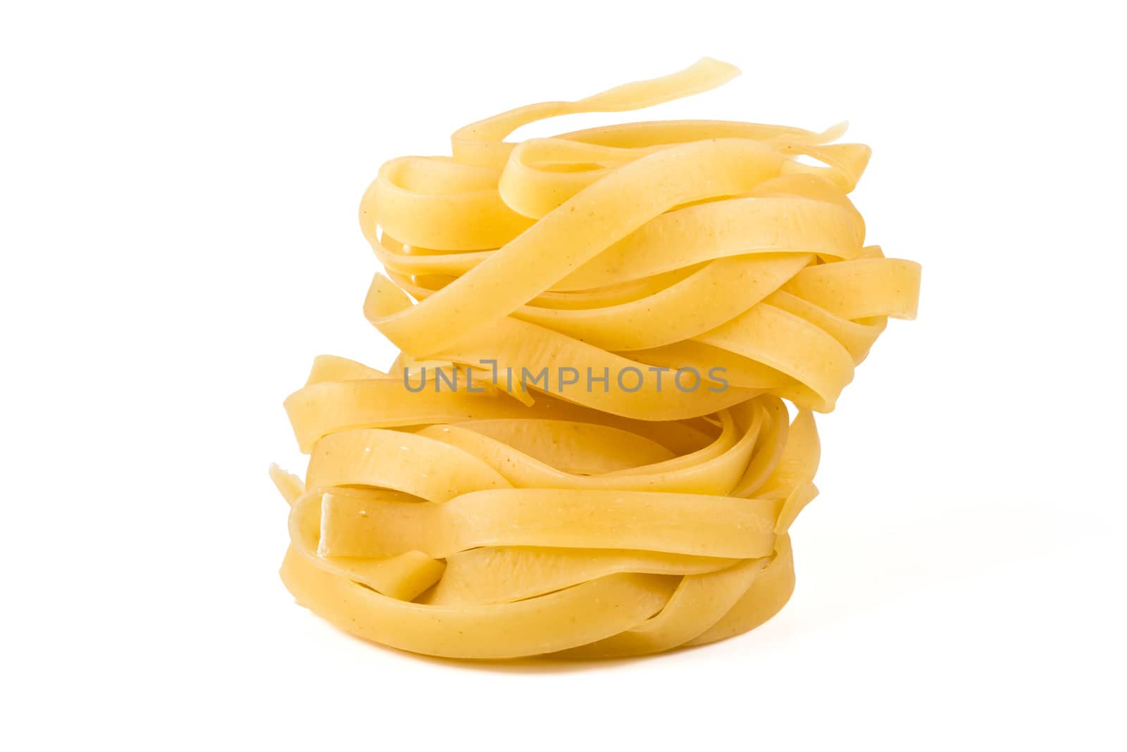 egg noodles, pasta on a white background