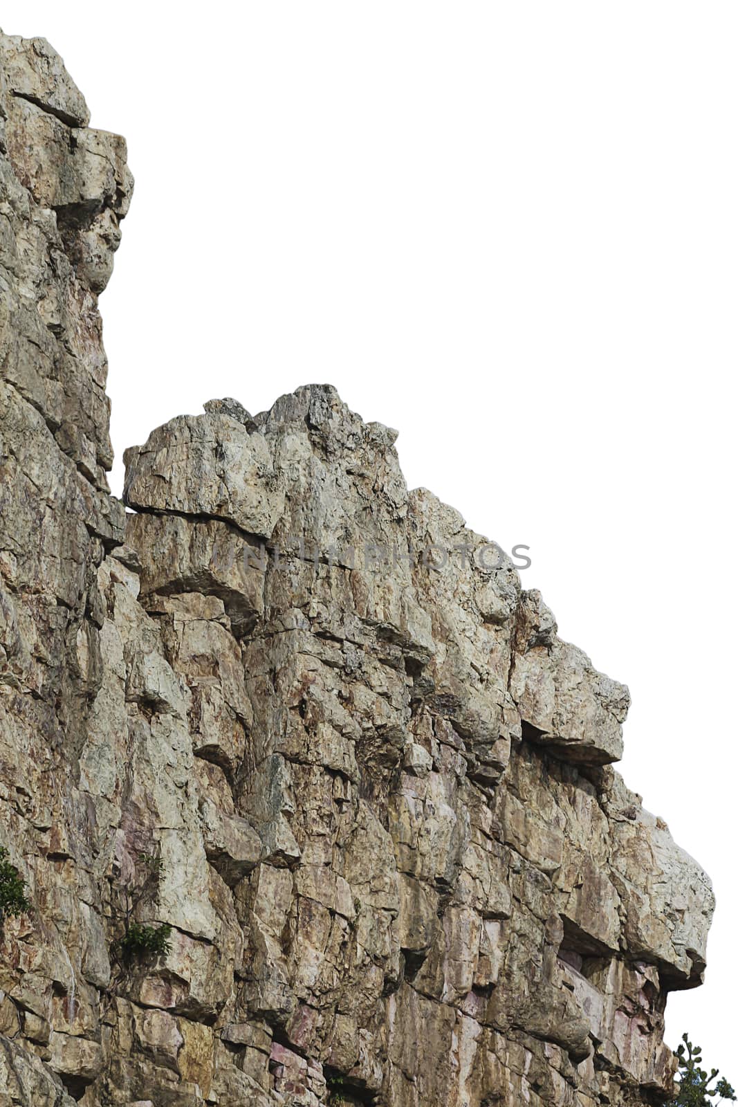 Big stone in nature to isolated with white background