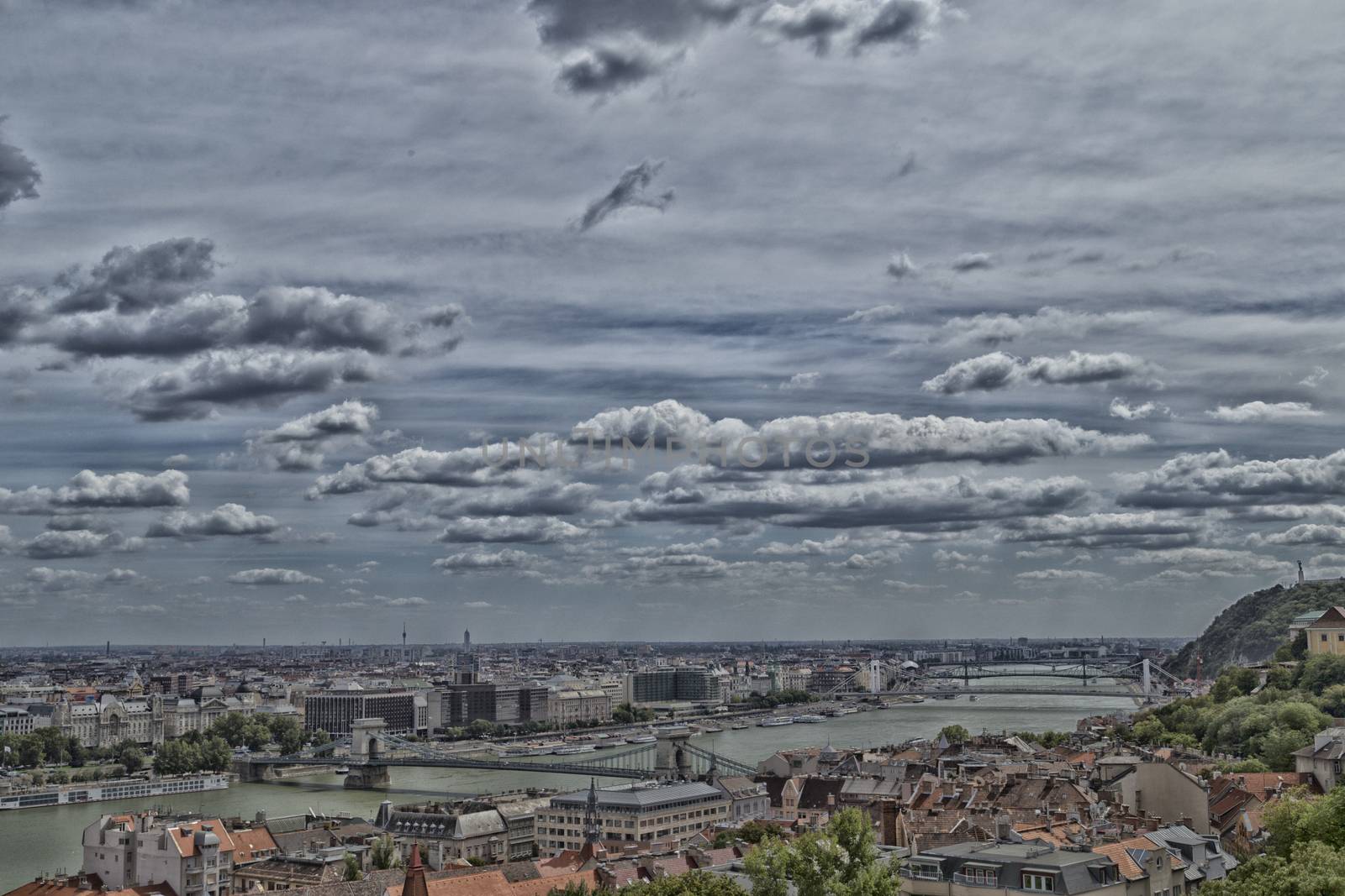 A  view of the Danube river in Budapest in Hungary