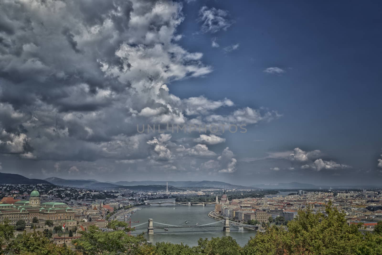 A view of the Danube river in Budapest