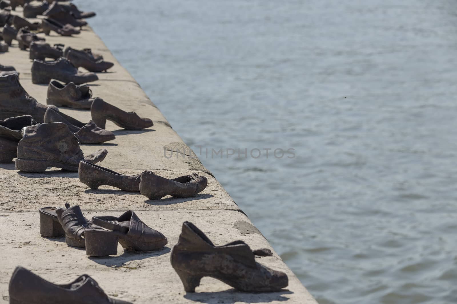 Shoes on the Danube Bank in Budapest by paocasa