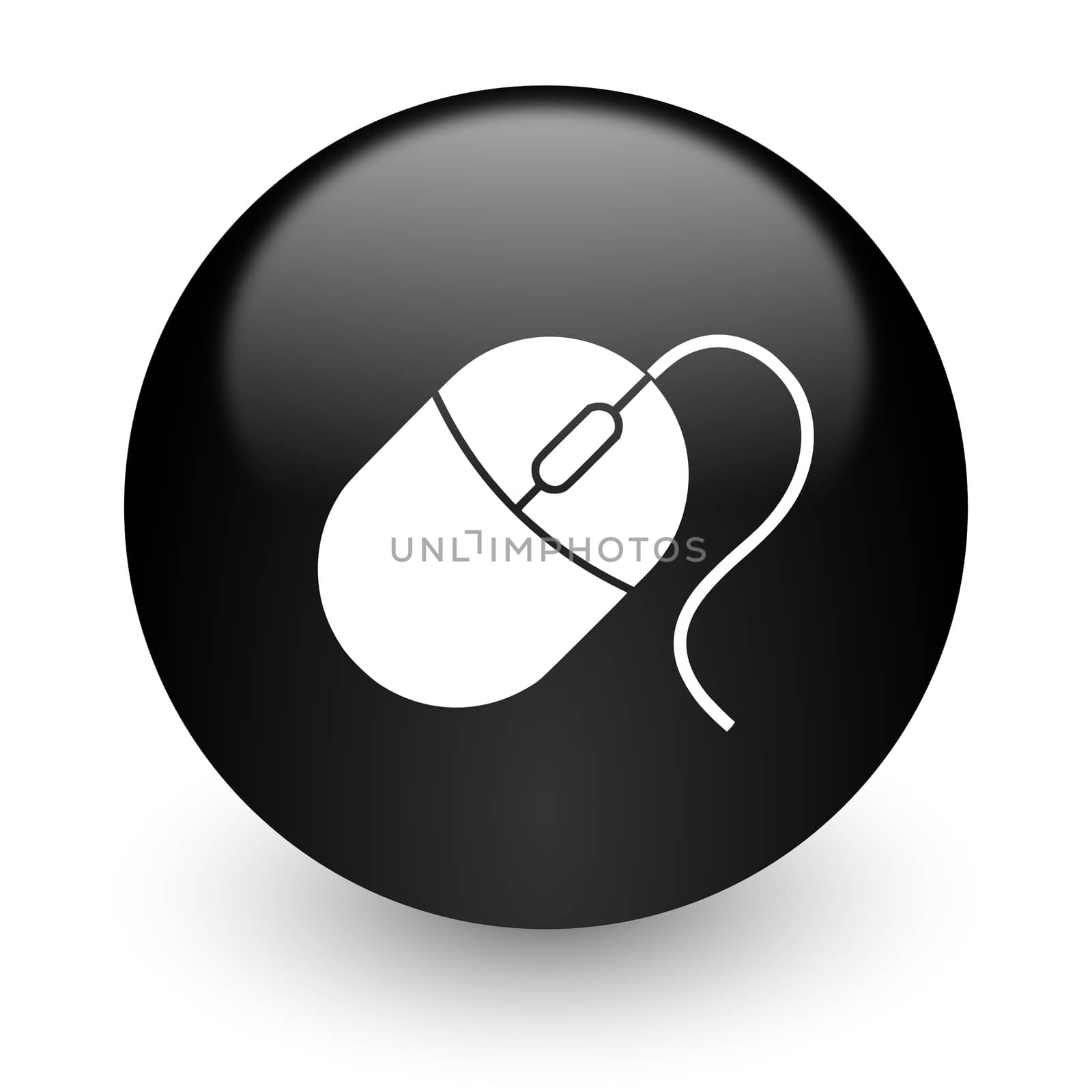 black glossy computer icon