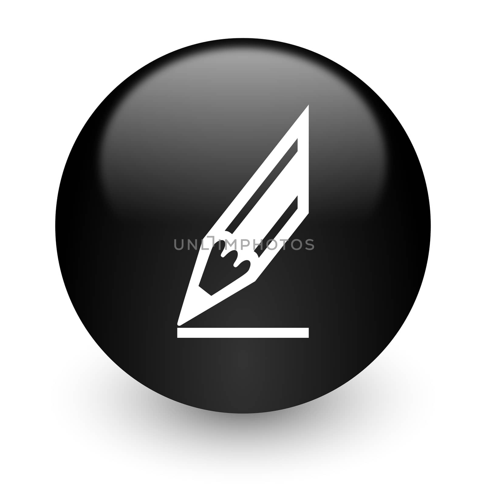 black glossy computer icon