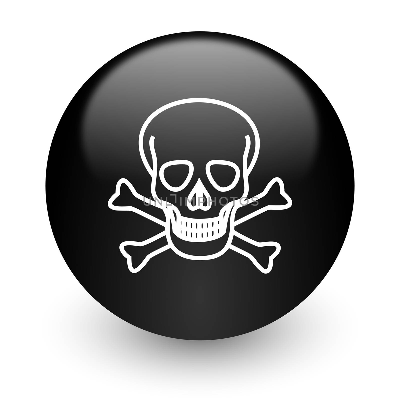 skull black glossy internet icon by alexwhite
