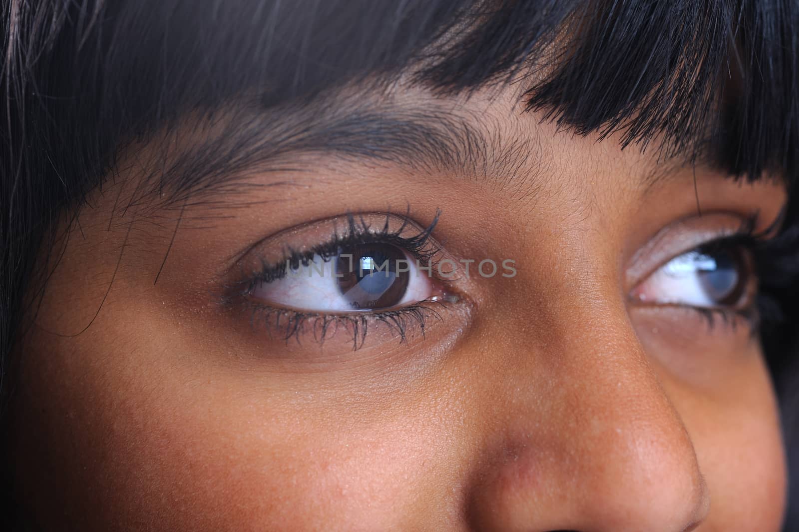 Indian eyes closeup, girl