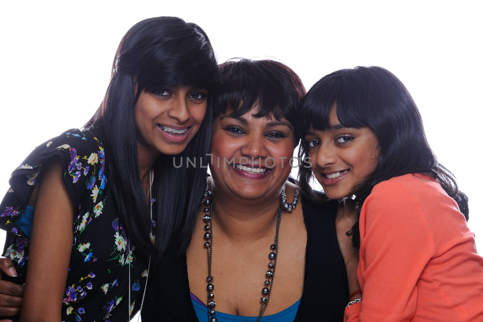 Indian mother with two daughters