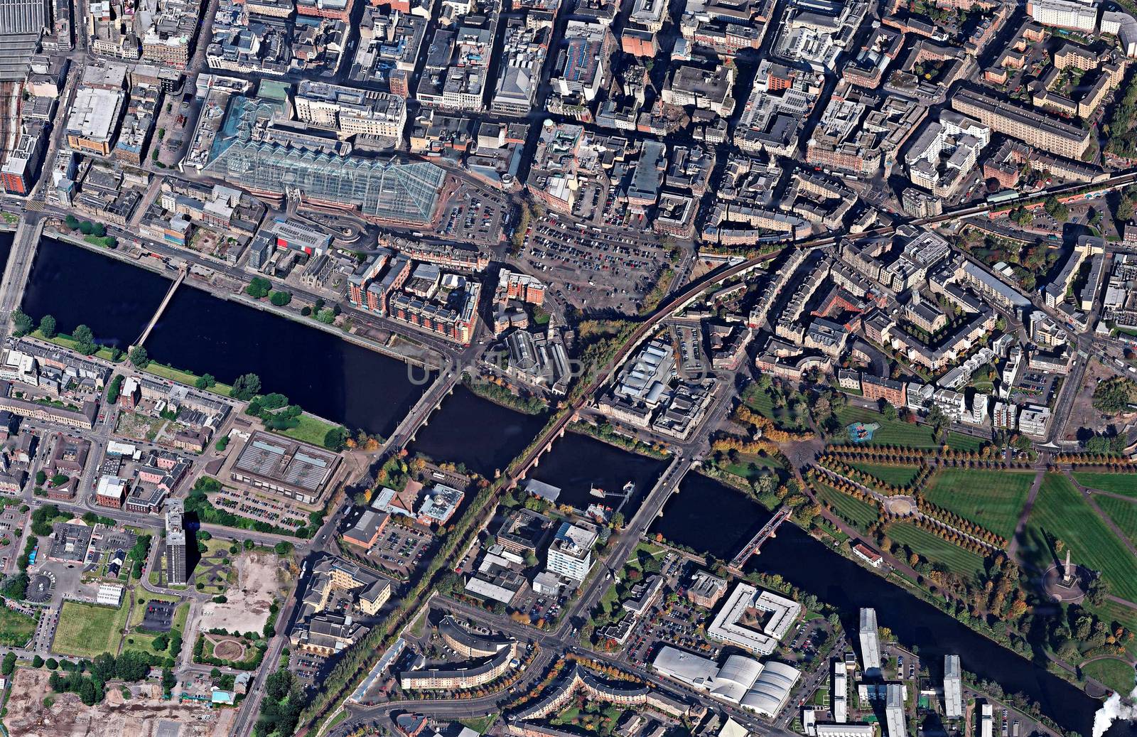 Glasgow Scotland aerial view