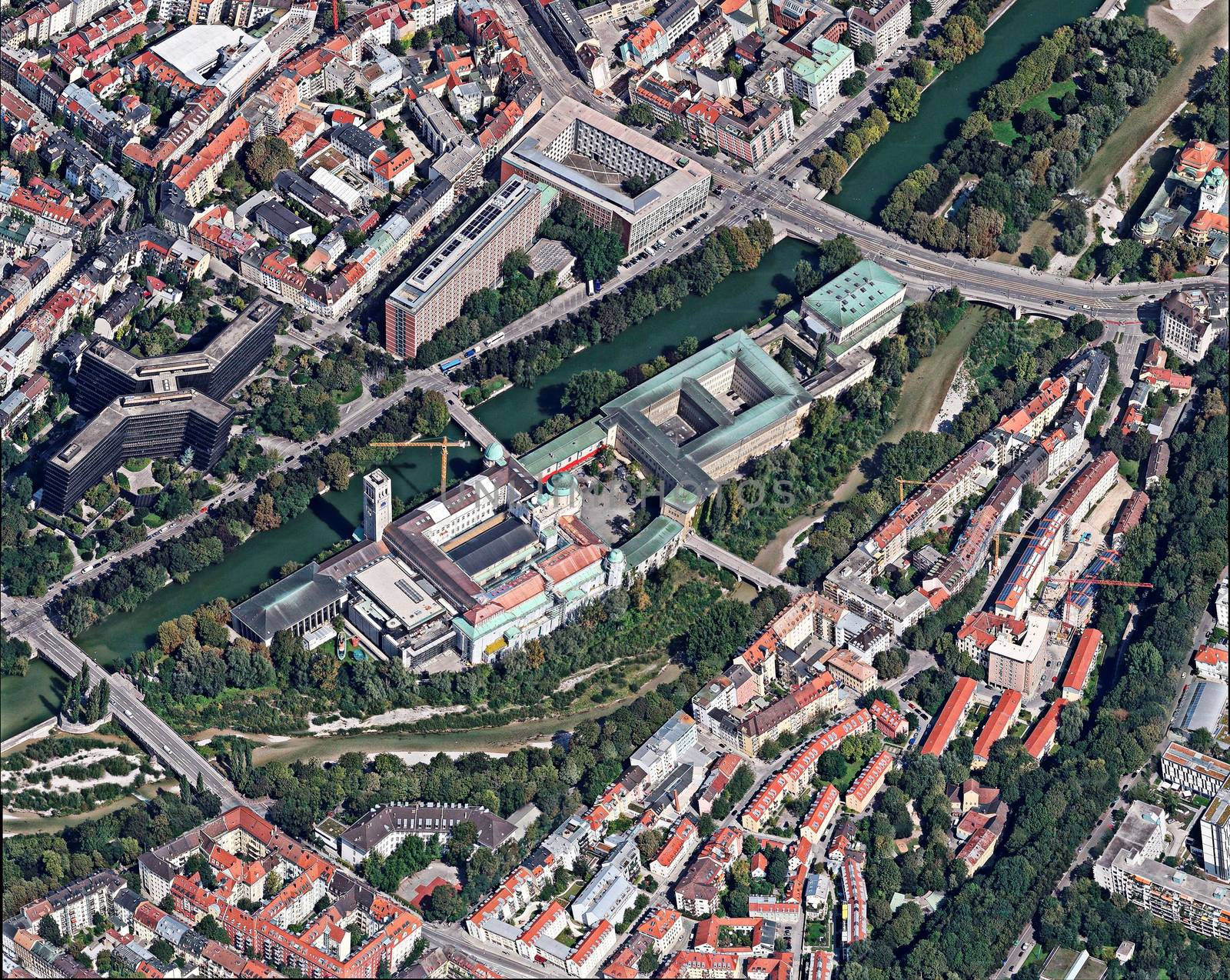 German Museum Munich Germany aerial view