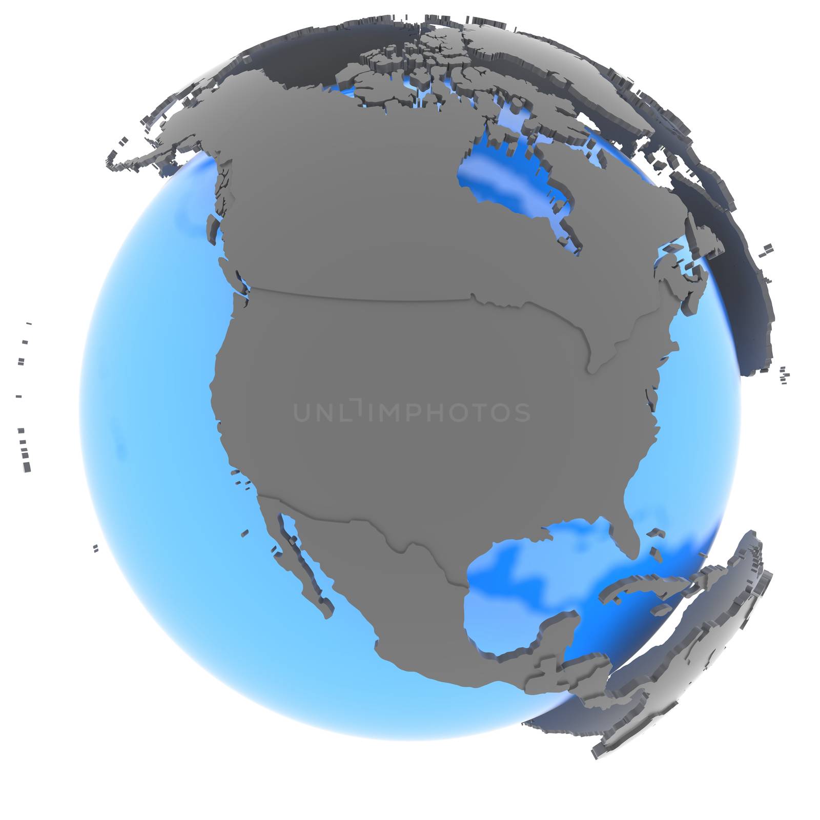 North America on the globe by Harvepino