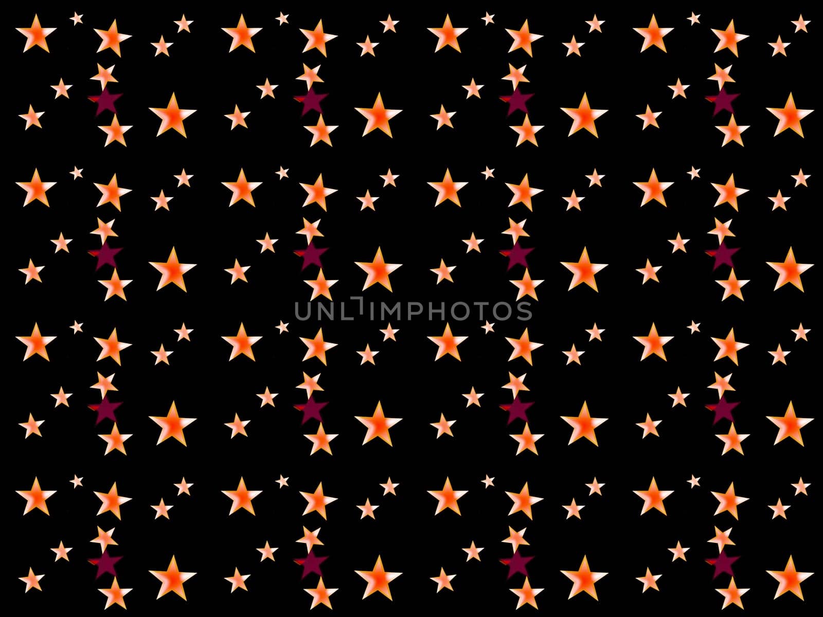 Digital computer graphic - seamless ornament with a stars in a black background.