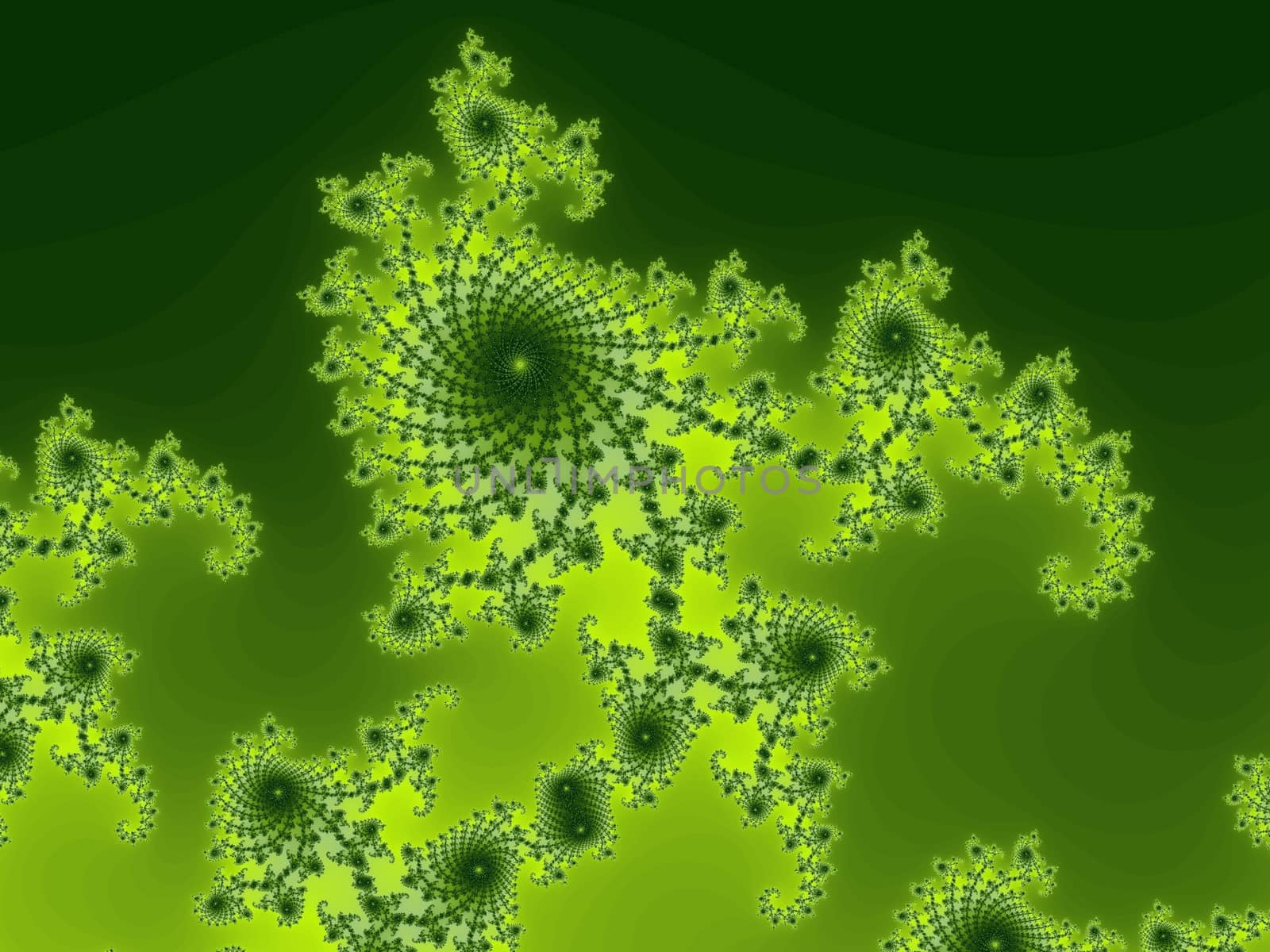 Digital computer graphic - rendering. Decorative fractal background in a green colors for design.