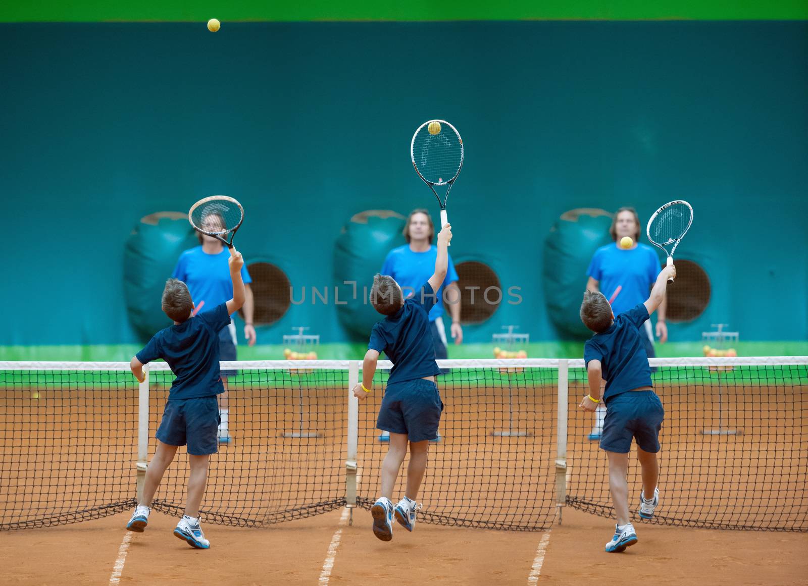 Children at school during a dribble of tennis