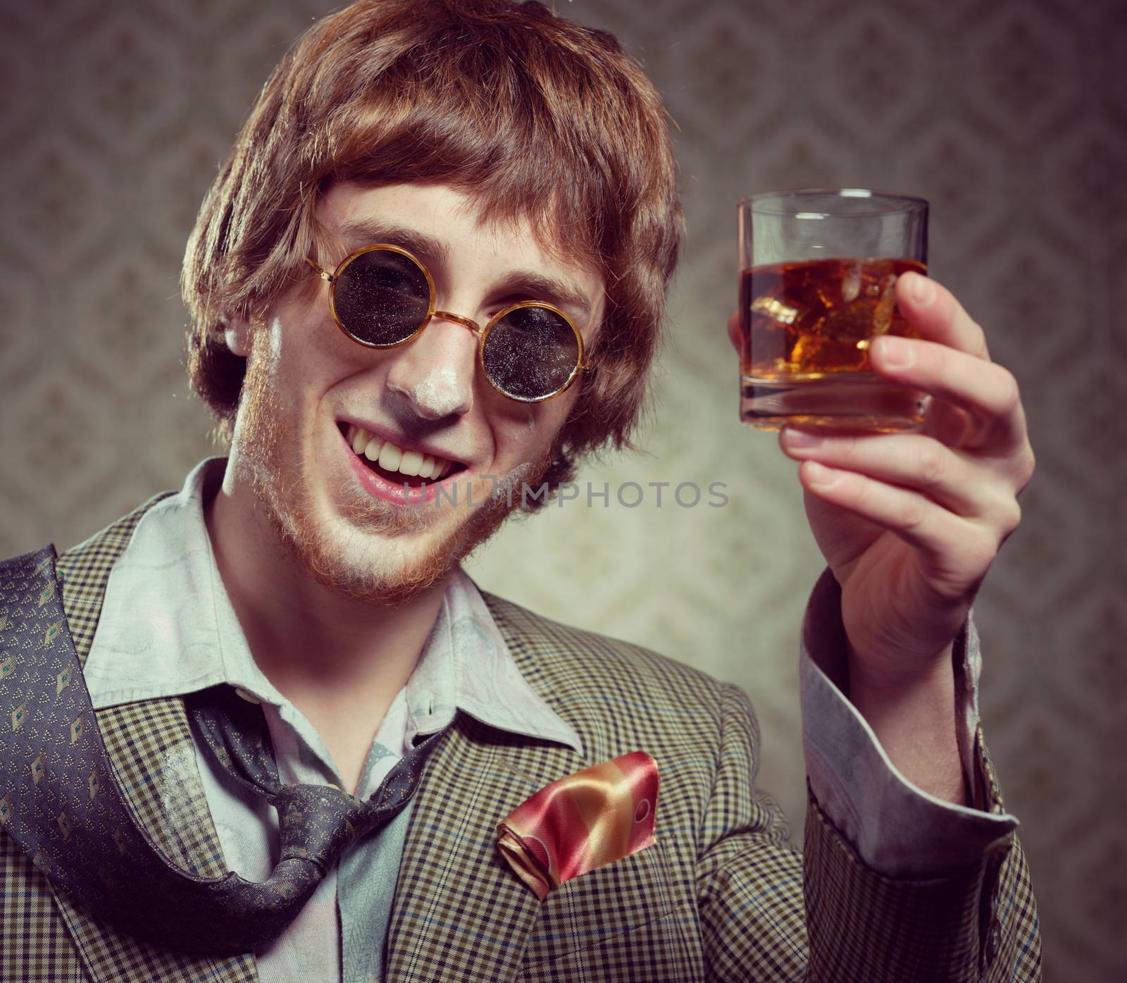 Vintage guy enjoying drugs by stokkete