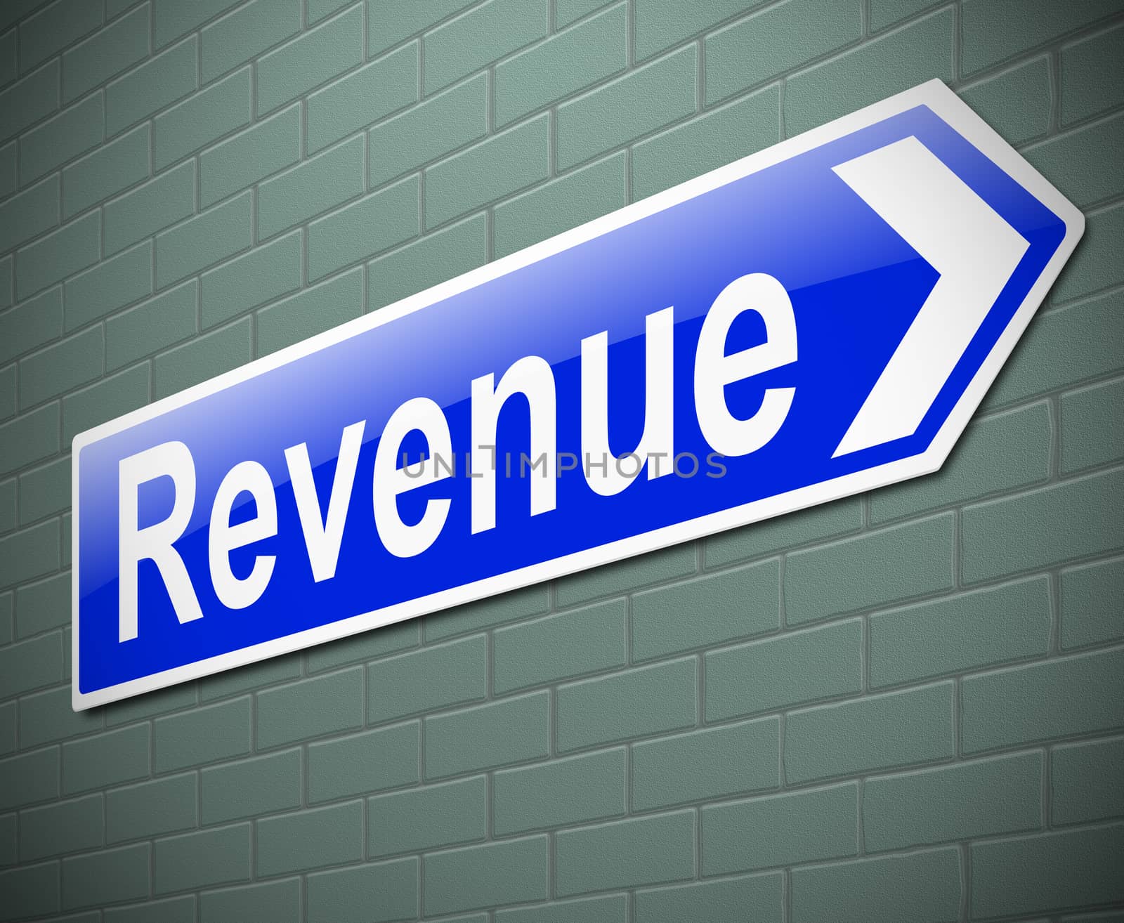 Illustration depicting a sign with a revenue concept.
