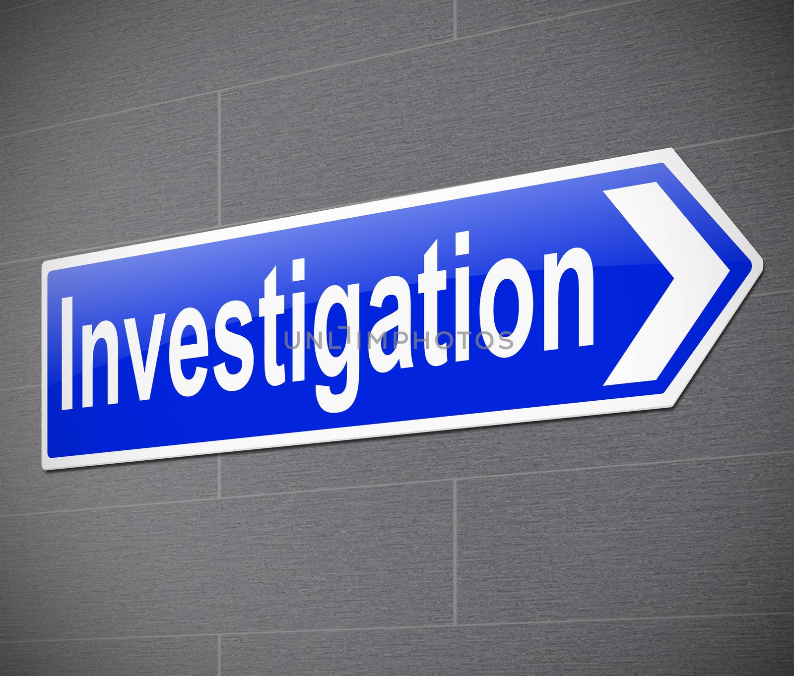 Illustration depicting a sign with an investigation concept.