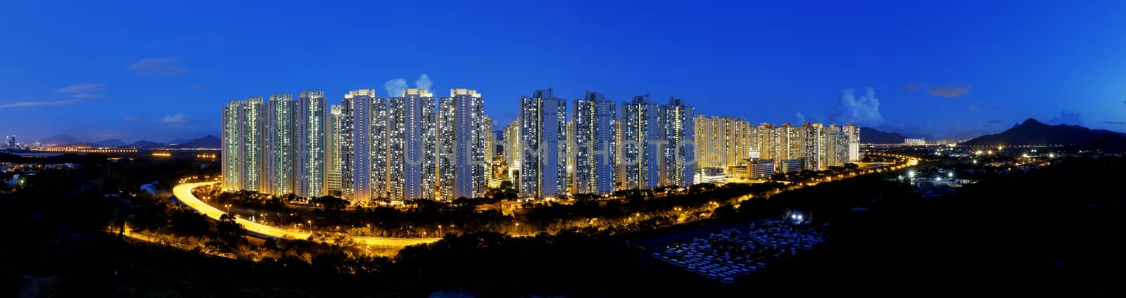 Public Estate in Hong Kong at night