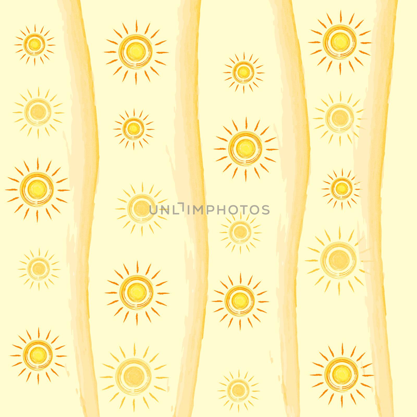 Abstract wallpaper of yellow suns and curves