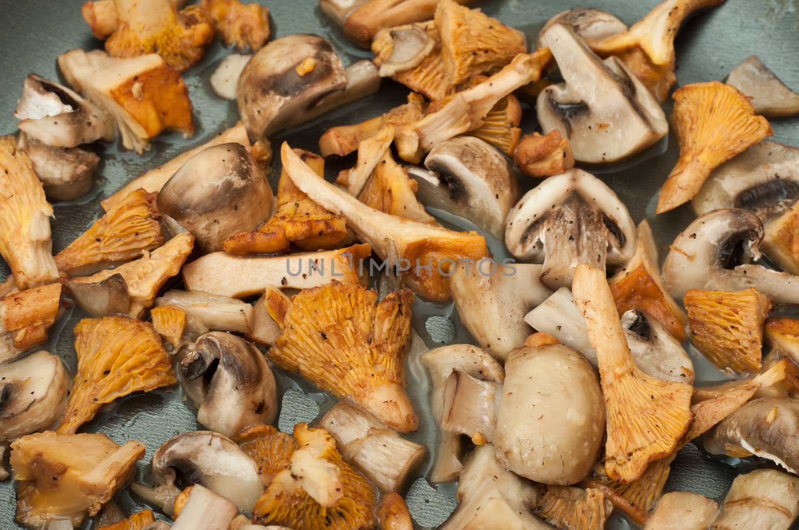 group of mushrooms fried by NeydtStock