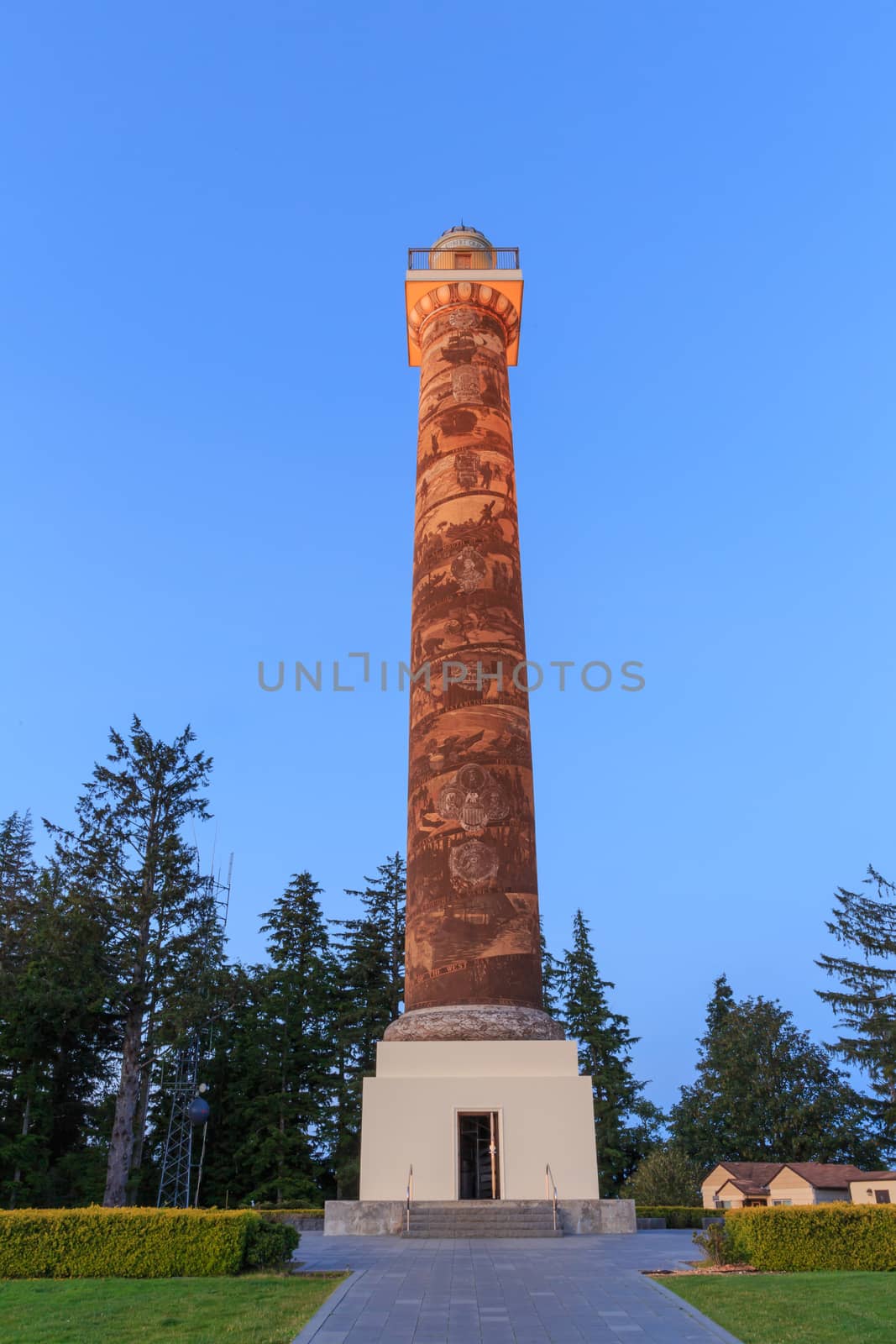 The Astoria Column in Astoria, Oregon.