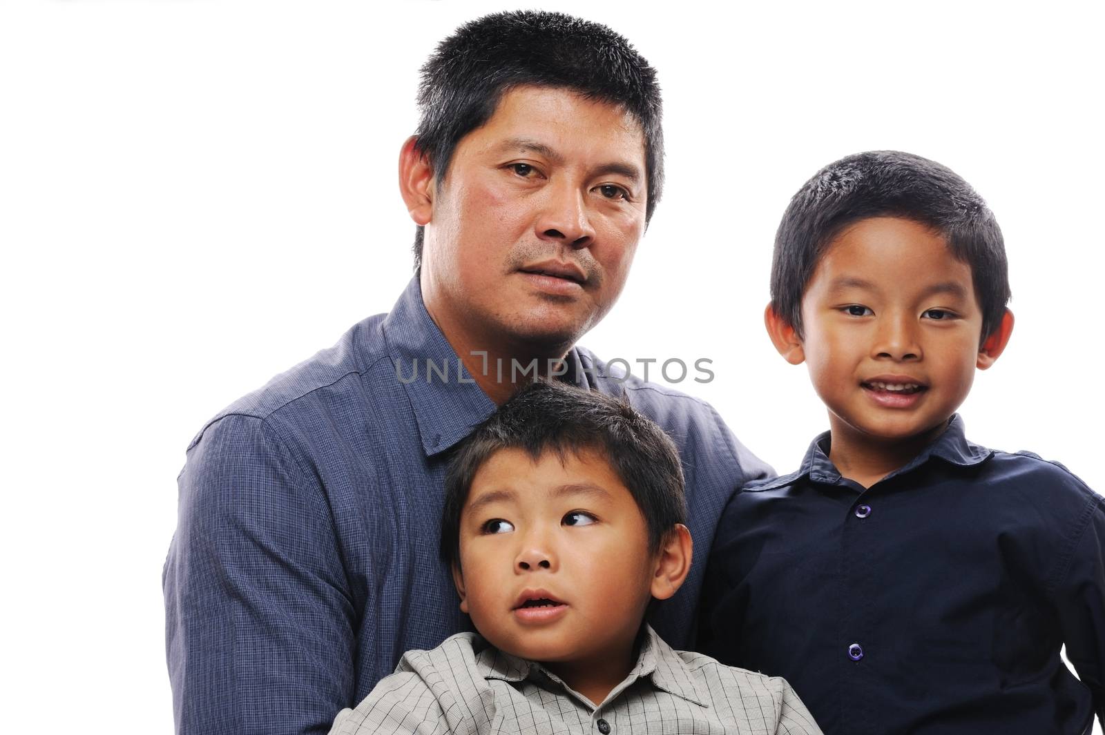 Father Embrace Sons by kmwphotography