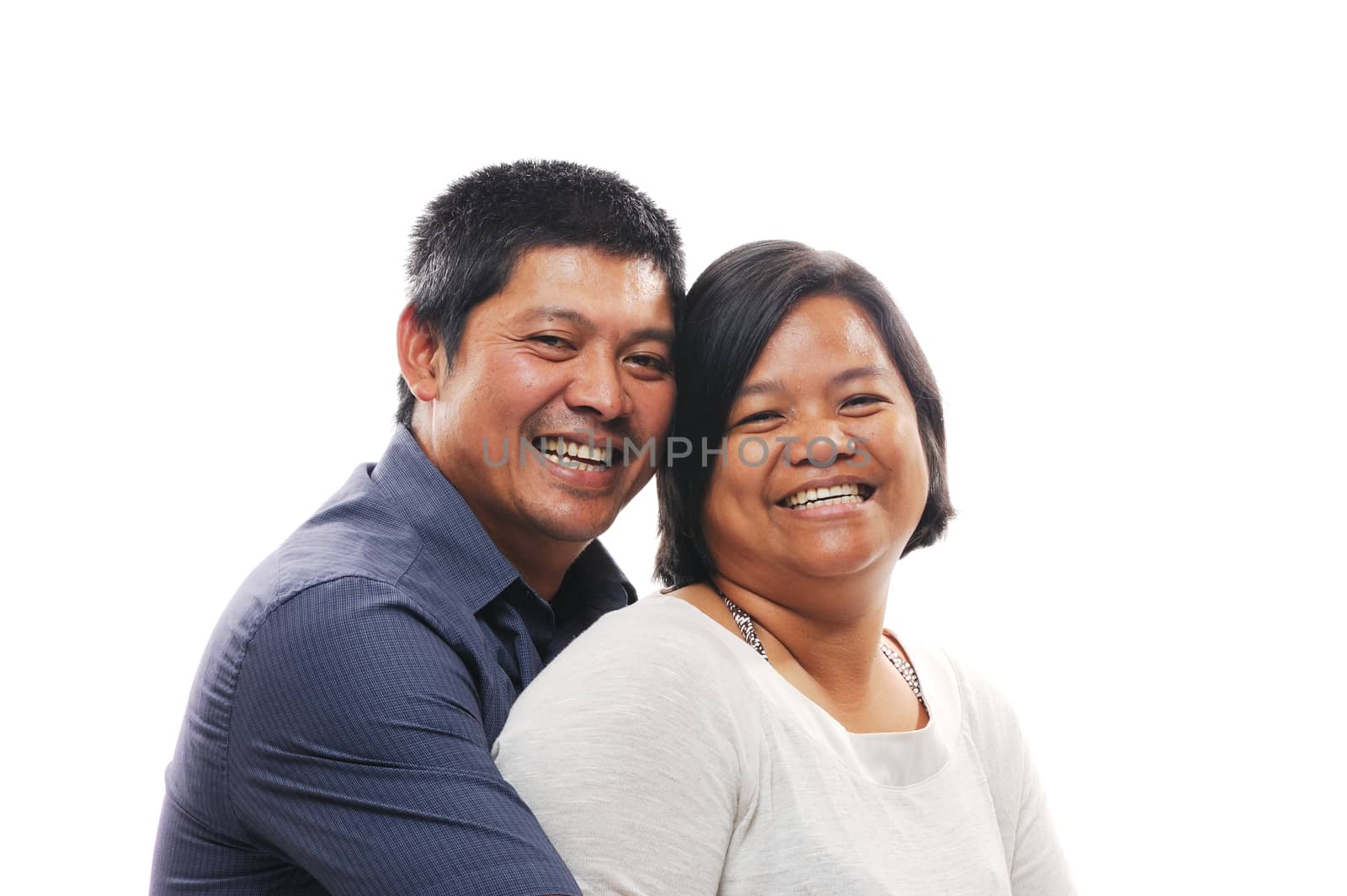 Happy married couple from philippines with isolated background