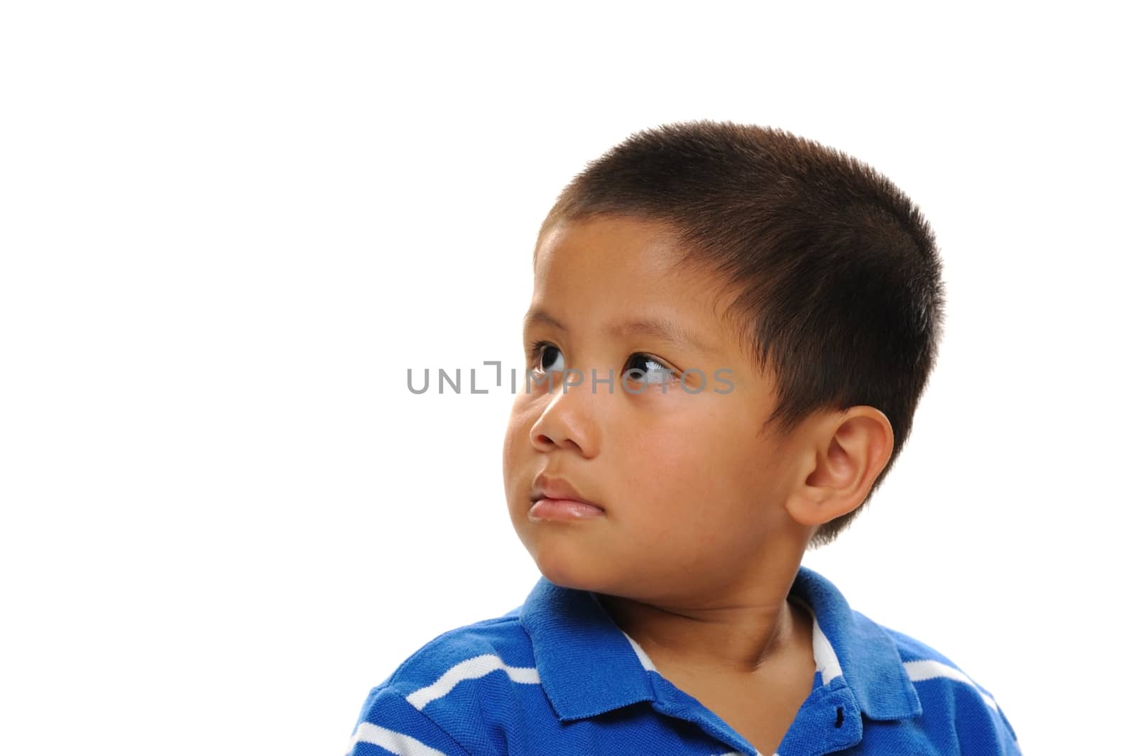Asian boy from philippines wearing blue shirt